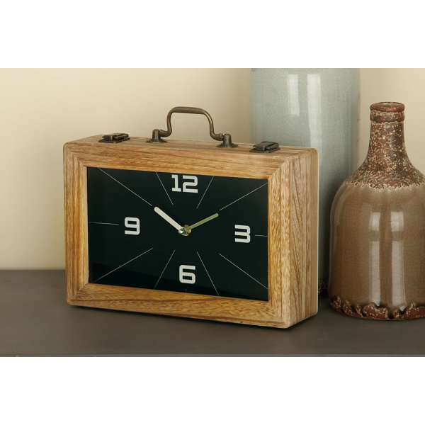 Union Rustic Wood Tabletop Clock Wayfair